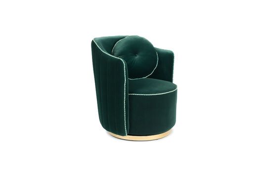 Fauteuil en velours vert foncé Sassy Détouré