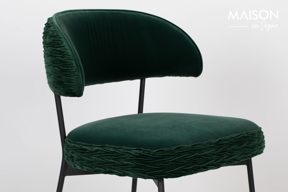 Fauteuil en velours vert foncé Winner - 7