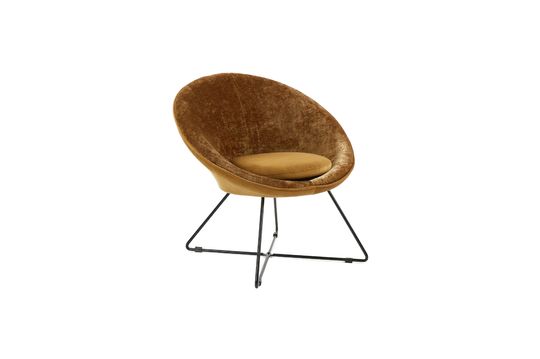 Fauteuil Garbo en velours caramel Détouré