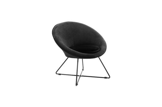 Fauteuil Garbo en velours noir