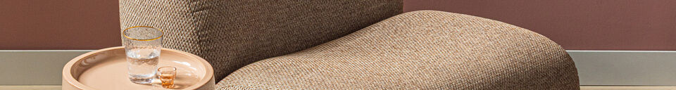 Benadrukte materialen Fauteuil grove chenille lichtbruin Nomu