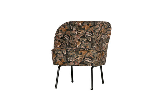 Fauteuil Imprimé Fleurs Velours Noir Vogue Détouré