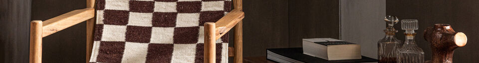 Benadrukte materialen Fauteuil Kelim Zitting Hout Bruin Naturel Zano