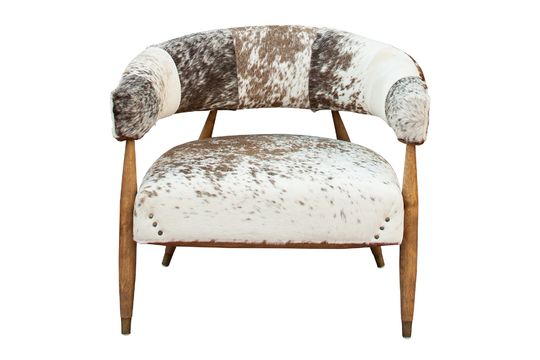 Fauteuil Les Rocheuses en vache et chêne Détouré
