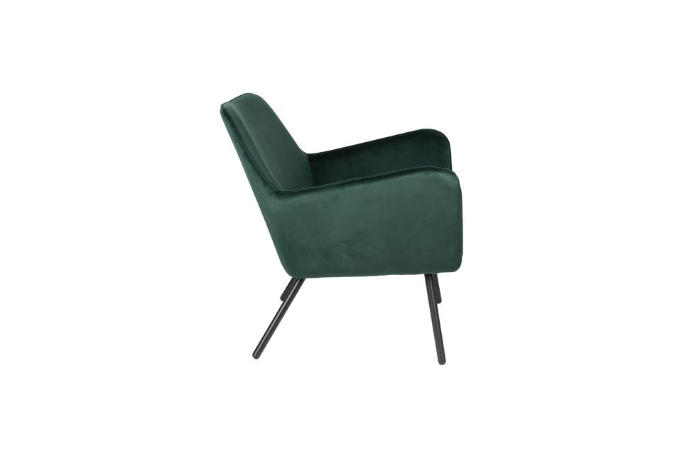 Fauteuil lounge Bon en velours vert - 7