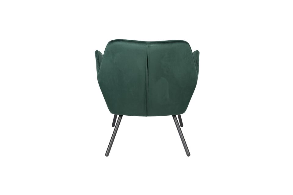 Fauteuil lounge Bon en velours vert - 9