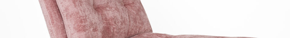Mise en avant matière Fauteuil lounge en polyester rose Kai