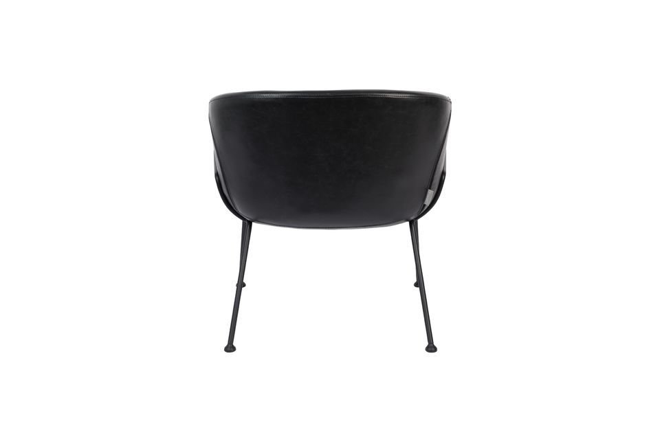 Fauteuil lounge en simili cuir noir Feston - 11