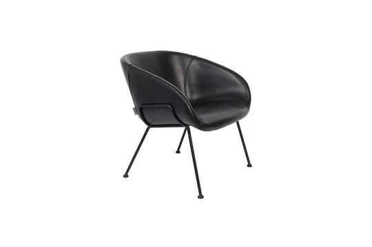 Voir la fiche produit fauteuil lounge en simili cuir noir Feston Fauteuil lounge en simili cuir noir Feston