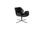 Miniature Fauteuil lounge en simili cuir noir Nikki Détouré
