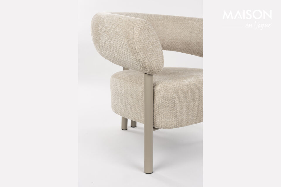 Fauteuil lounge en tissu beige Heels - 7