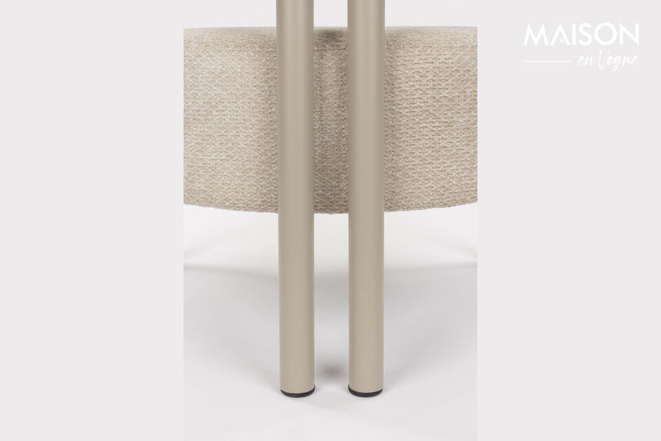Fauteuil lounge en tissu beige Heels - 8