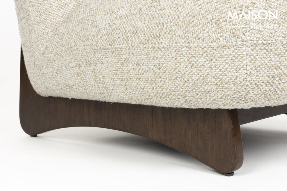 Fauteuil lounge en tissu beige Loom - 7