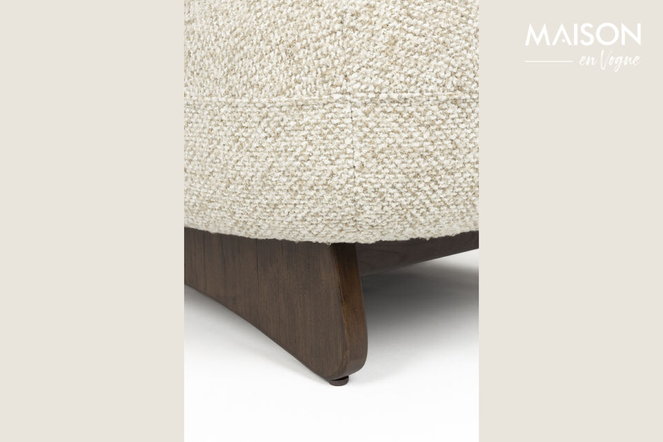 Fauteuil lounge en tissu beige Loom - 8