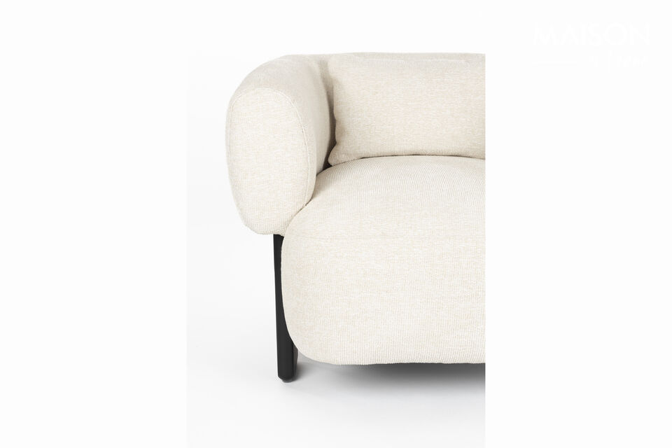 Fauteuil lounge en tissu crème Neil - 9