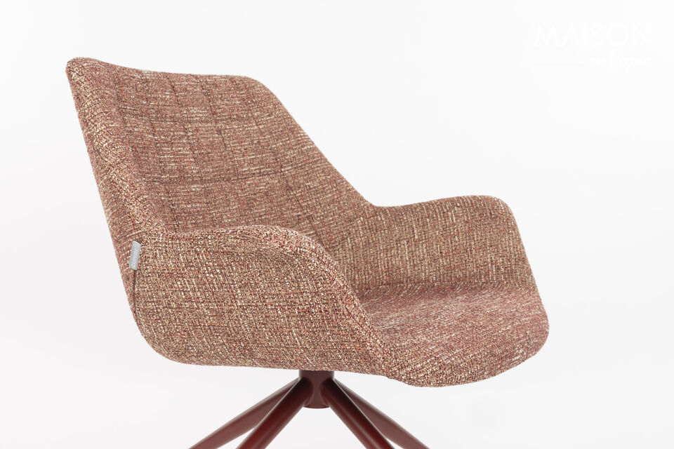 Fauteuil lounge en tissu rouge Doulton - 5