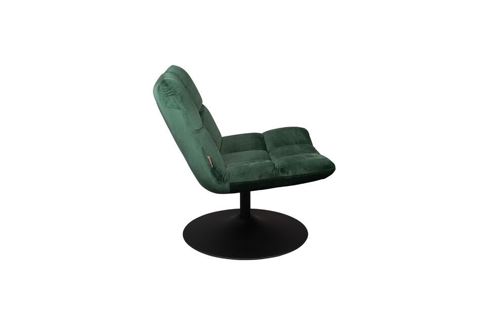 Fauteuil lounge en velours vert Bar - 7