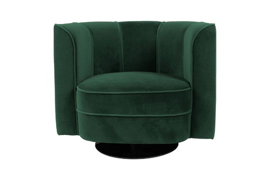 Fauteuil lounge en velours vert Flower Détouré