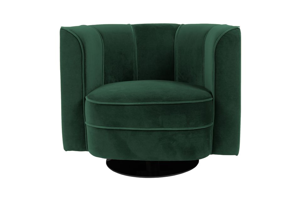 Fauteuil lounge en velours vert Flower Dutch Bone