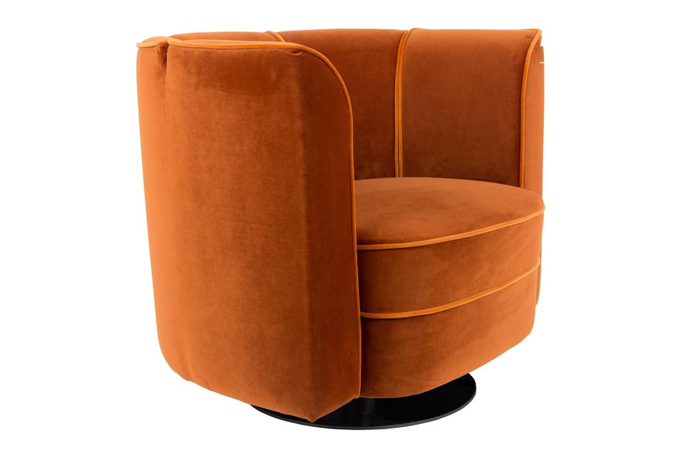 Fauteuil lounge Fleur orange - 7