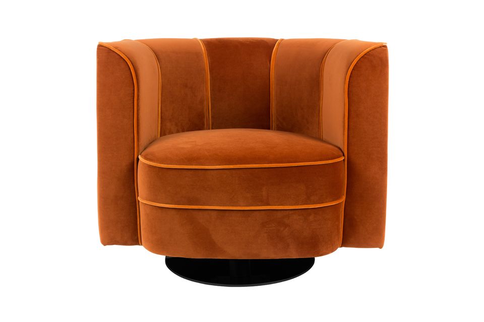 Fauteuil lounge Fleur orange - 8