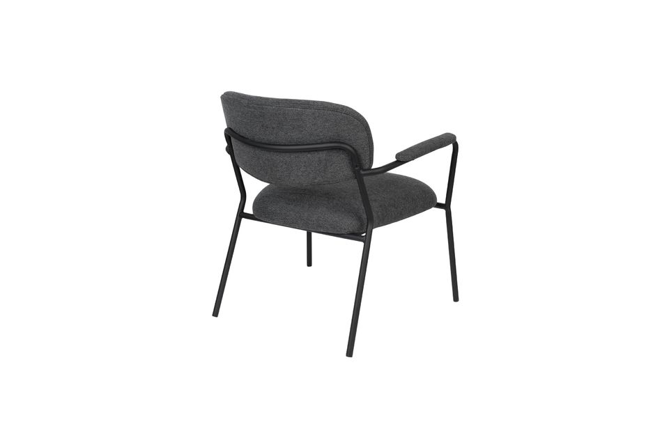 Fauteuil lounge Jolien gris foncé - 8