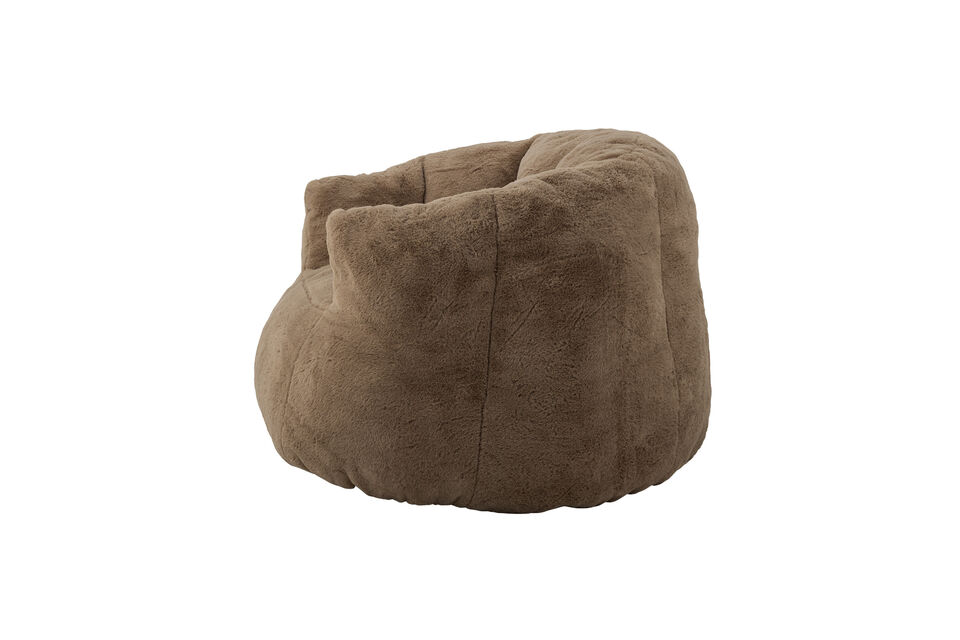 Fauteuil lounge marron en polyester Kari - 5