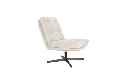 Fauteuil lounge pivotant blanc cassé Kai Détouré
