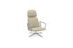 Miniature Fauteuil lounge rotatif en tissu beige Pad 1