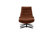 Miniature Fauteuil pivotant avec pouf Marron Kube 4