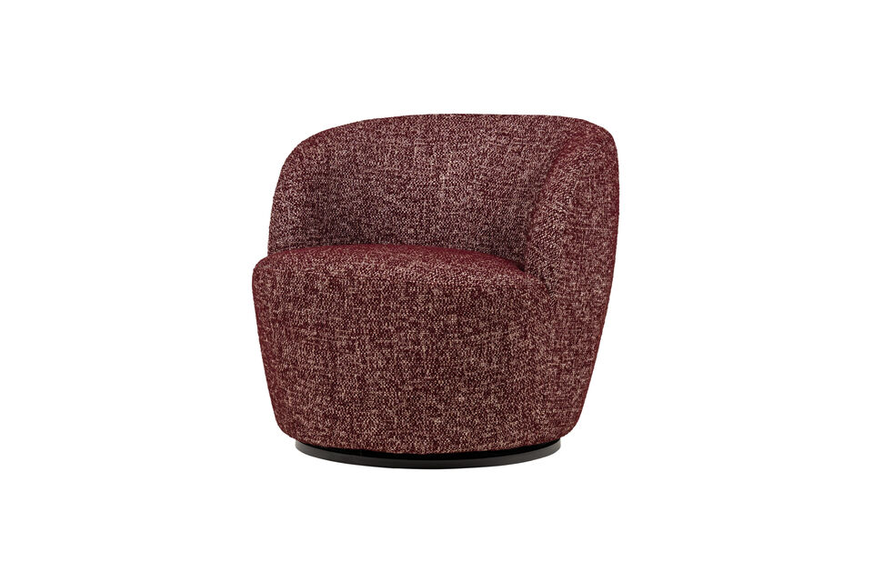 Fauteuil pivotant bordeaux mélangé SERRA Woood