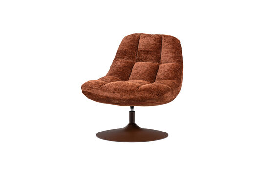 Voir la fiche produit fauteuil pivotant chenille brun rouille Elvi Fauteuil pivotant chenille brun rouille Elvi