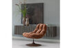 Miniature Fauteuil pivotant chenille brun rouille Elvi 2
