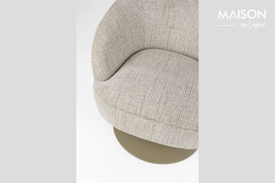 Fauteuil pivotant en polyester marron Renate - 8