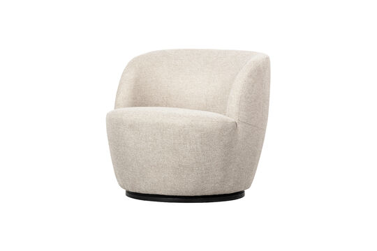 Voir la fiche produit fauteuil pivotant en tissu blanc cassé SERRA Fauteuil pivotant en tissu blanc cassé SERRA