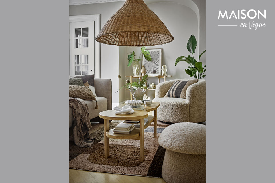 Fauteuil pivotant en tissu bouclé Bocca - 5