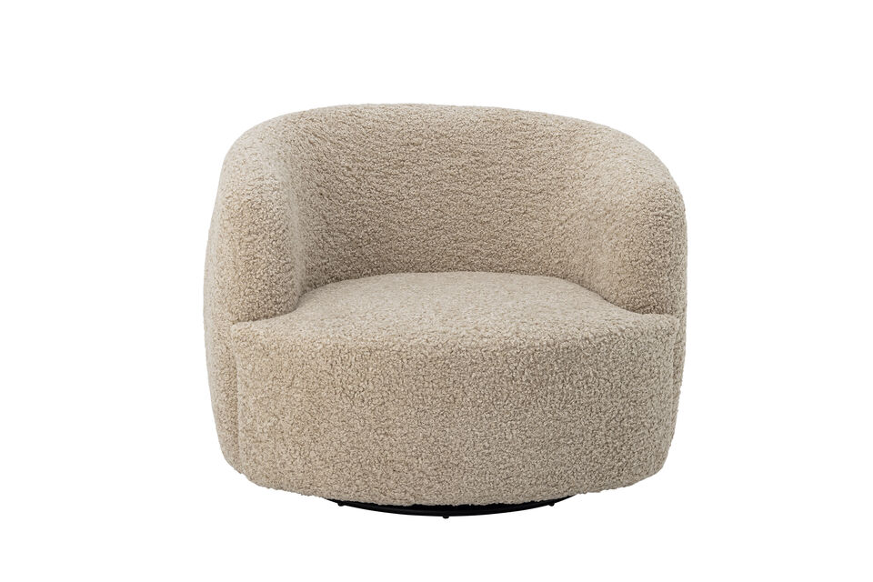 Fauteuil pivotant en tissu bouclé Bocca - 4