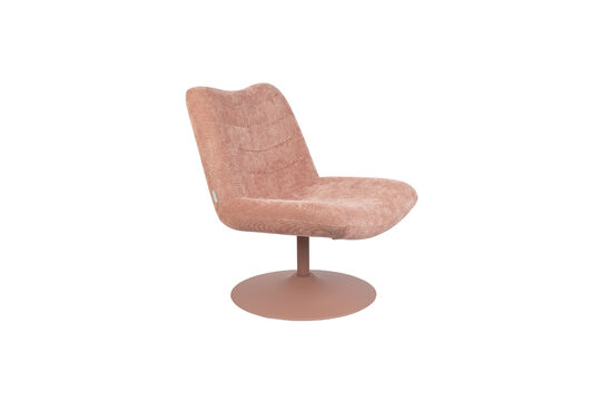 Fauteuil pivotant en tissu rose Bubba Détouré