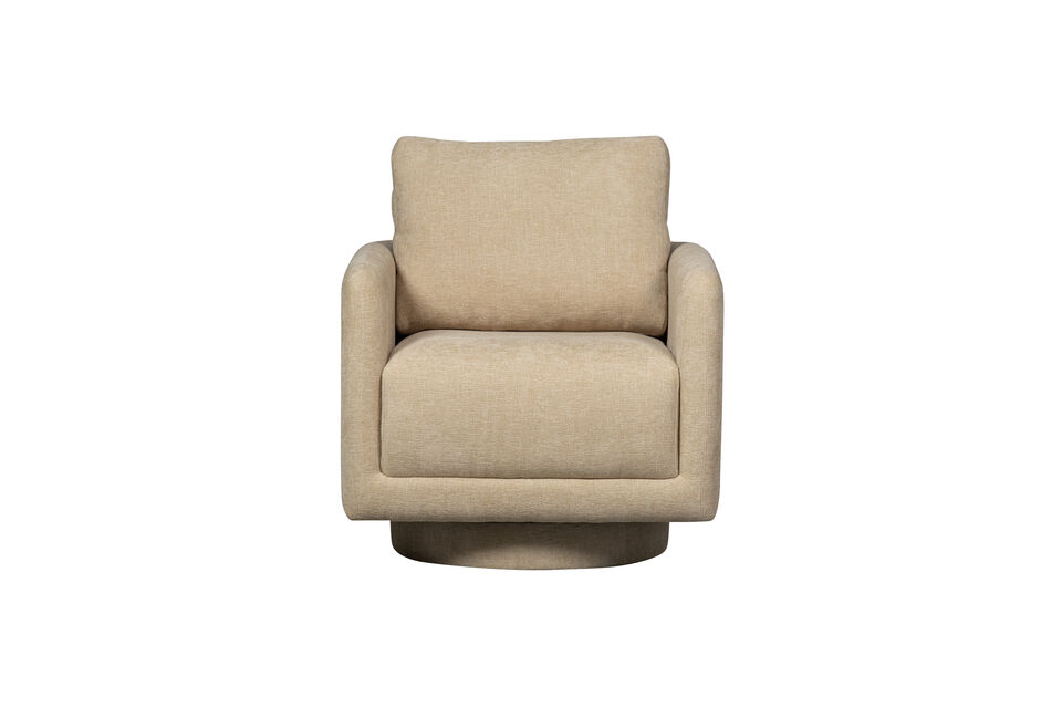 Fauteuil pivotant confortable Assise cubique garnie de chenille douce Avec base pivotante