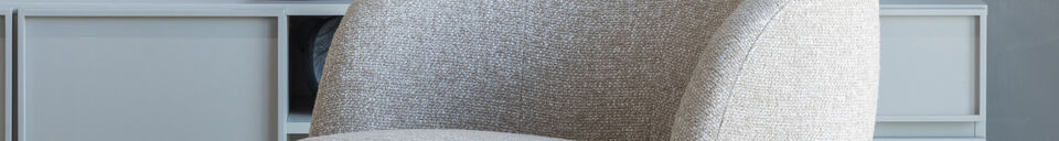 Mise en avant matière Fauteuil pivotant tissu naturel mélangé SERRA