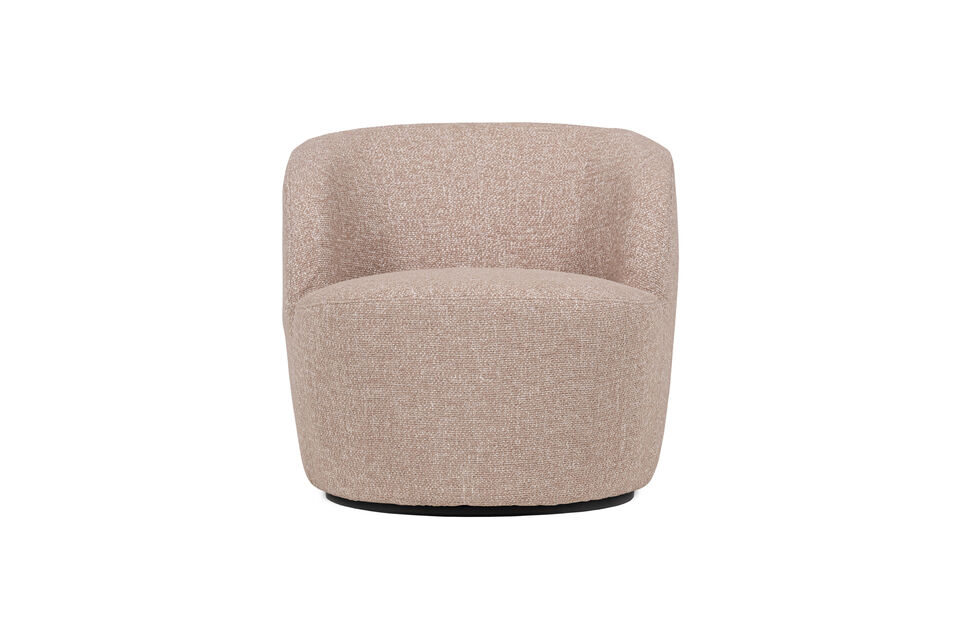 Fauteuil pivotant de forme arrondie Recouvert d\'un tissu luxueux Pivote dans toutes les directions