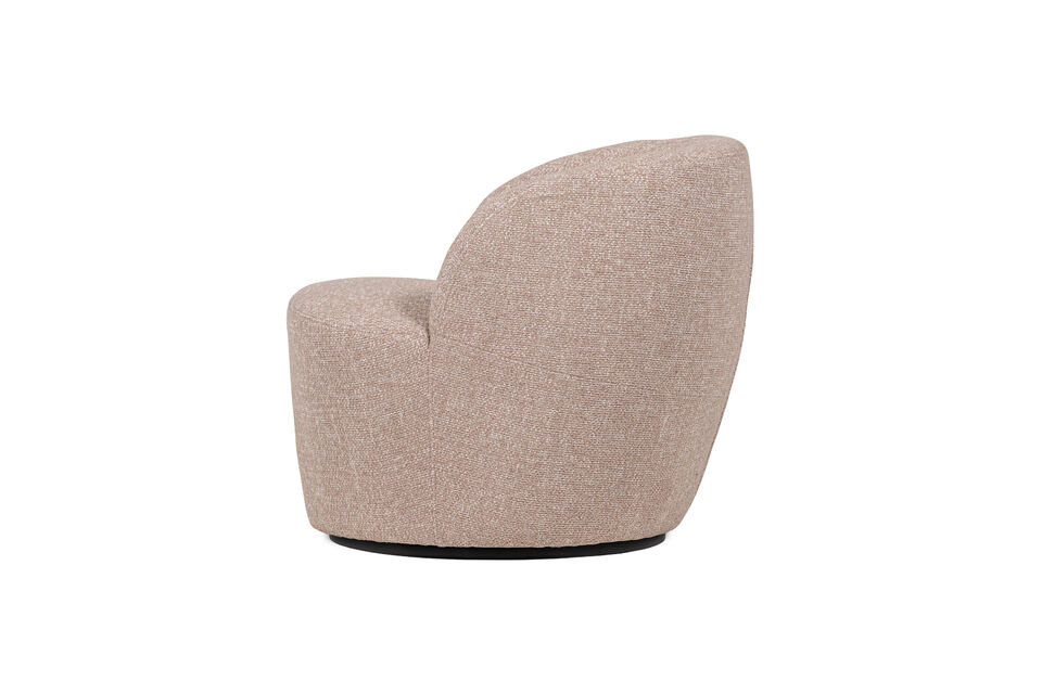 Ce fauteuil pivotant idéal est recouvert d\'un tissu mélangé avec un motif tissé clairement