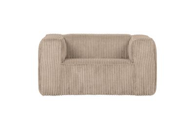 Fauteuil ribcord beige Bean
