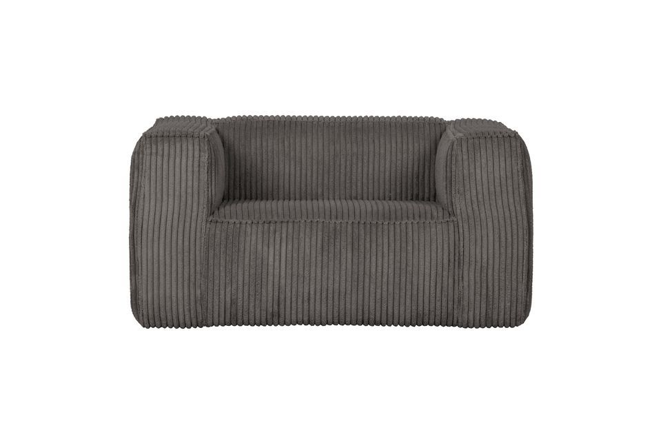 Fauteuil ribcord gris foncé Bean Woood