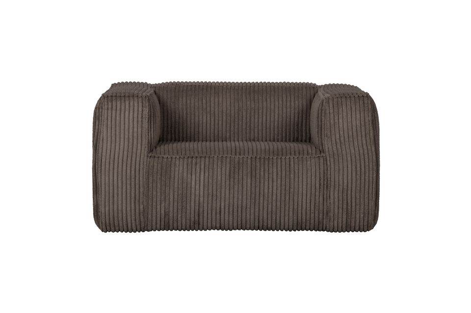 Fauteuil ribcord taupe Bean Woood