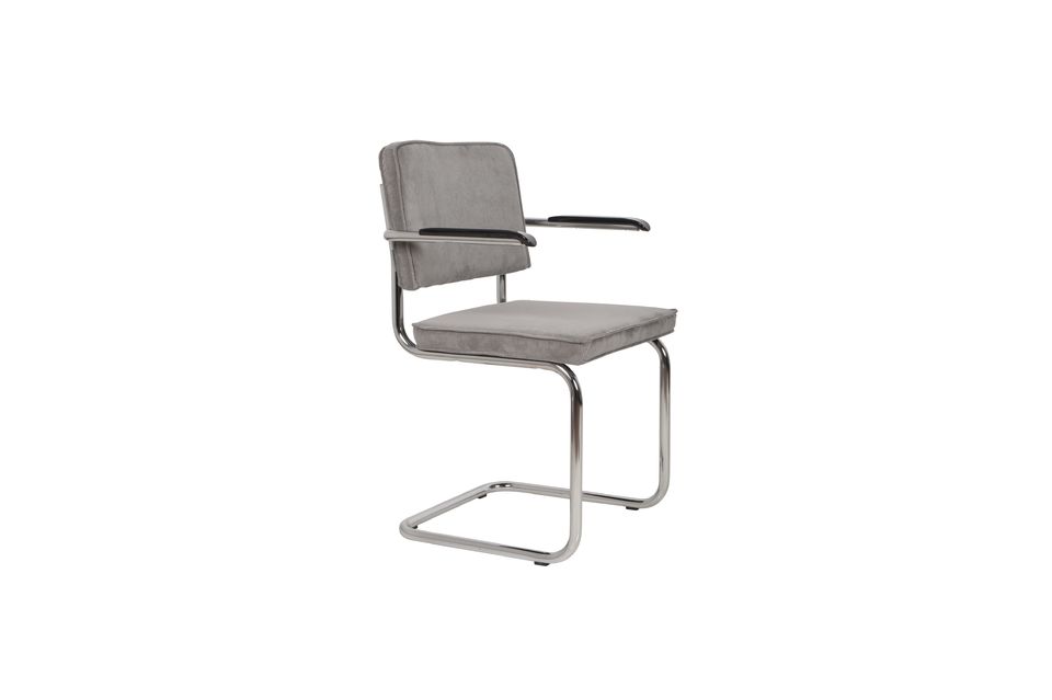 Fauteuil Ridge Rib gris clair Zuiver