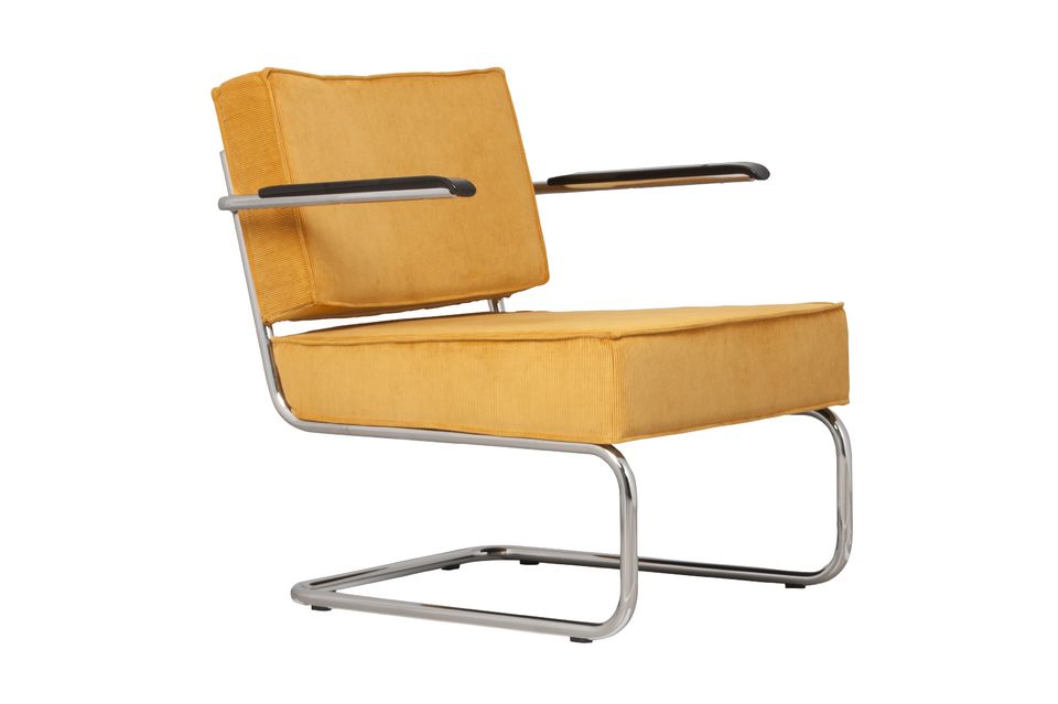 Fauteuil Ridge Rib Jaune à accoudoirs Zuiver