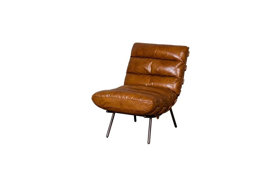 Fauteuil van bruin leer - 8