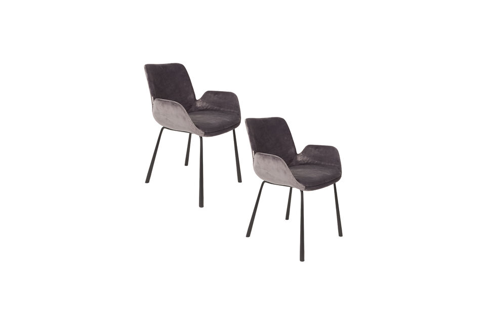 Fauteuil van stof donkergrijs Brit - 11