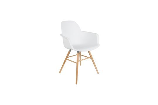 Fauteuil van wit polypropyleen en hout Albert Kuip